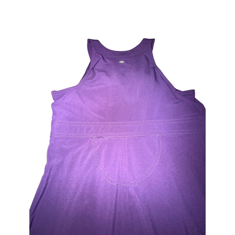 Athleta Purple High Neck Racerback Athletic Dress Zip Pocket 819756 Size6 - Picture 4 of 12